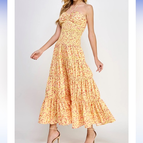 ⚡️NWT⚡️KOKO + MASON Floral Tiered Maxi Dress - Picture 4 of 9